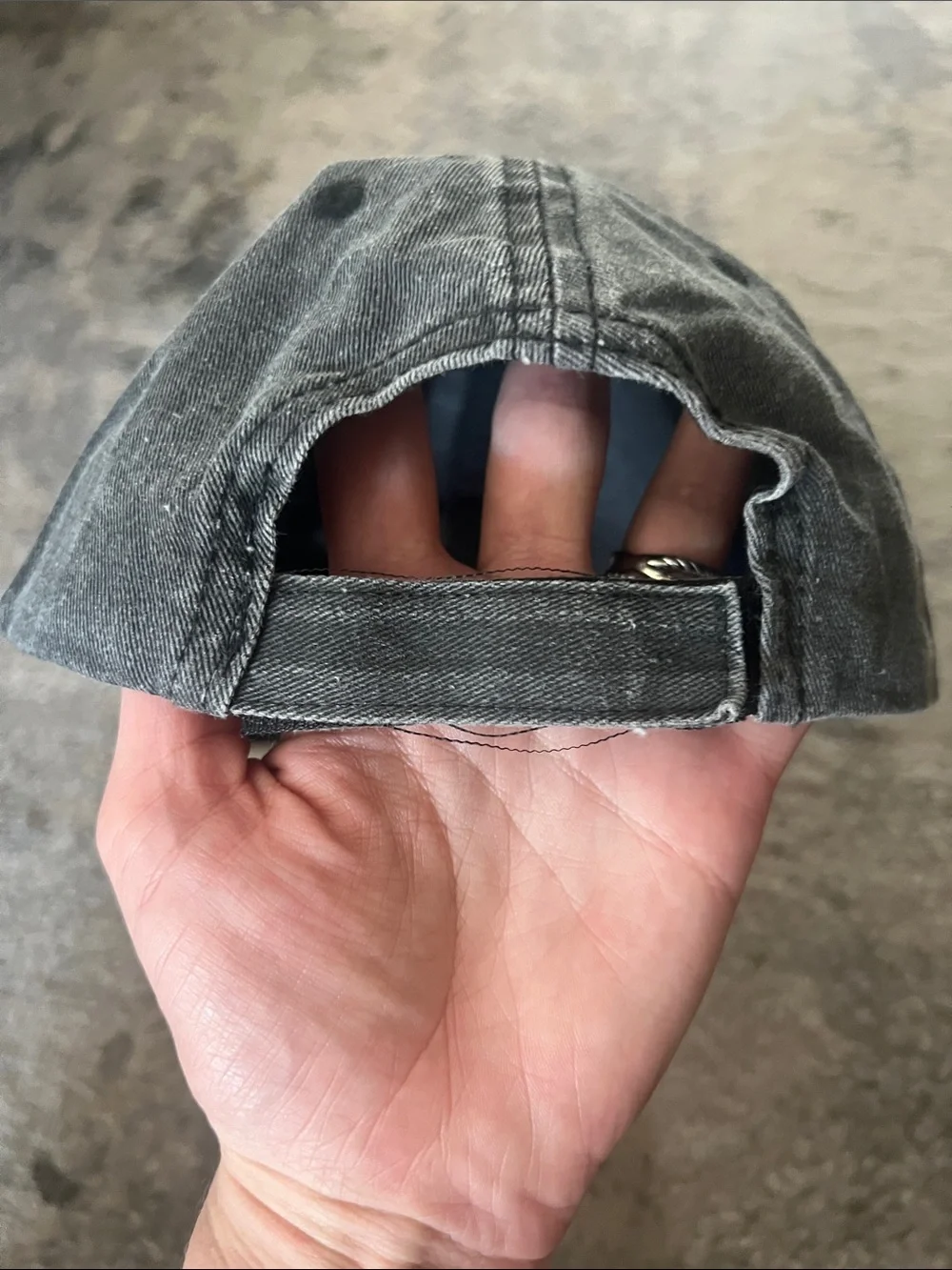 Women’s Washed Black Denim Cotton Baseball Cap